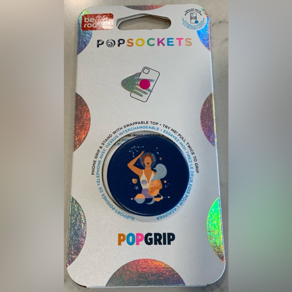PopSockets PopGrip for Cellphone Accessories Aquarius Zodiac Sign NEW
